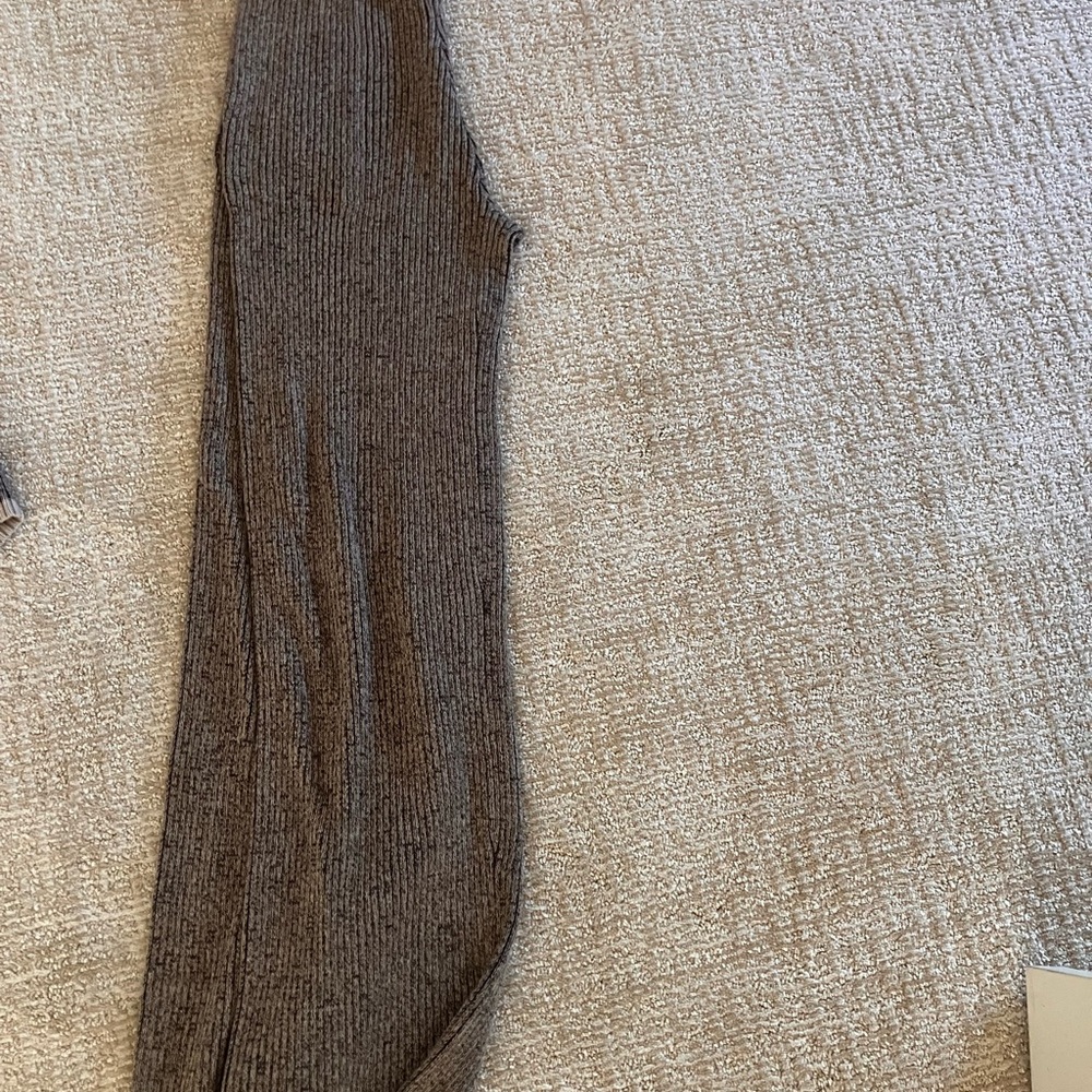 By Together Ribbed Wide-Leg Knit Pants in Taupe Brown - Picture 6 of 7